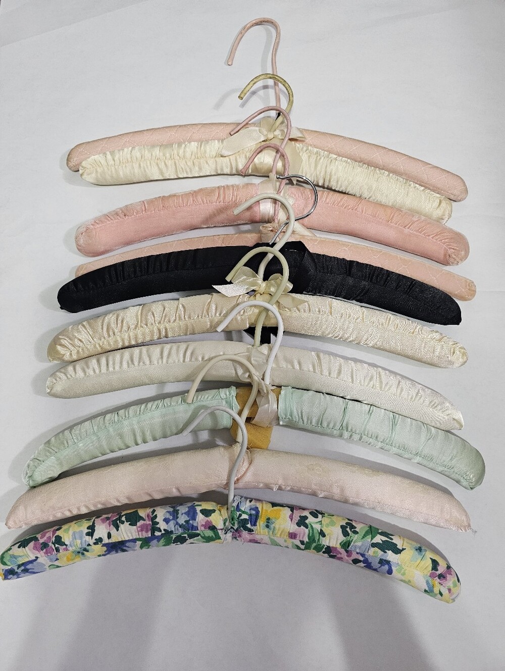 Bundle Of 10 Satin Padded Lingerie Hangers - Assorted Colors